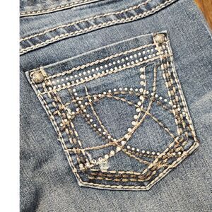 NINE WEST Y2K Blingy Pockets Date Night Straight Leg 28 / 6 Women Stretch Jeans